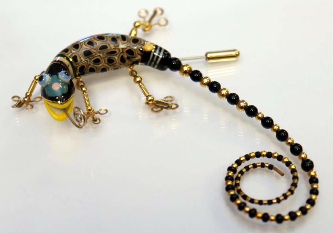 Jewelry 10 handcrafted porcelain gecko brooch