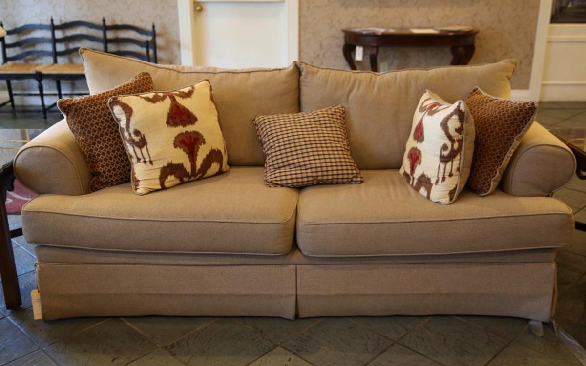 Beige Upholstered Sofa
