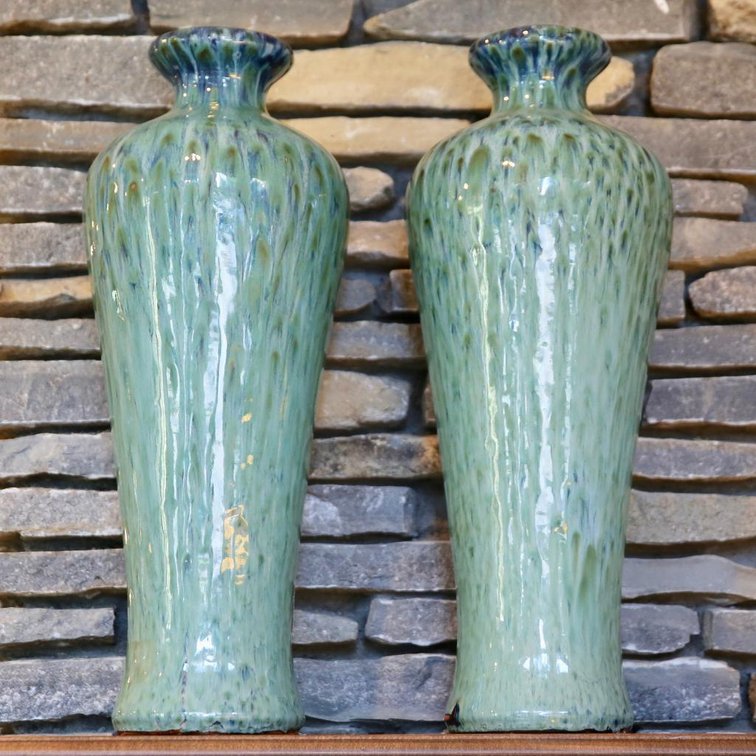 Blue Glazed Ceramic Vases