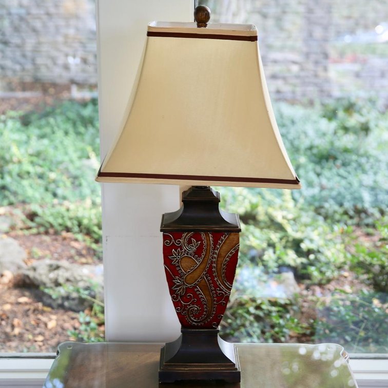 Wooden Inlay Table Lamp