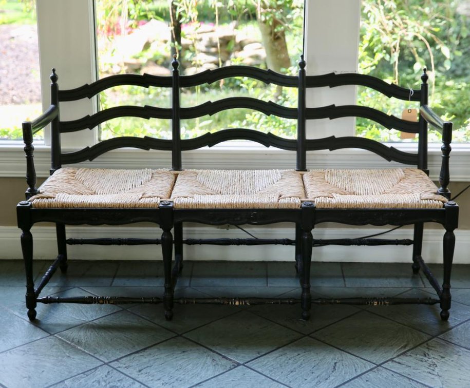 Ladderback Triple Rush Seat Bench