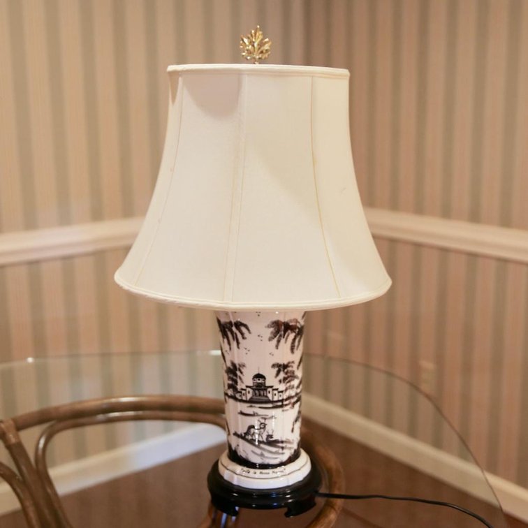 Ceramic Table Lamp with Italian Scene