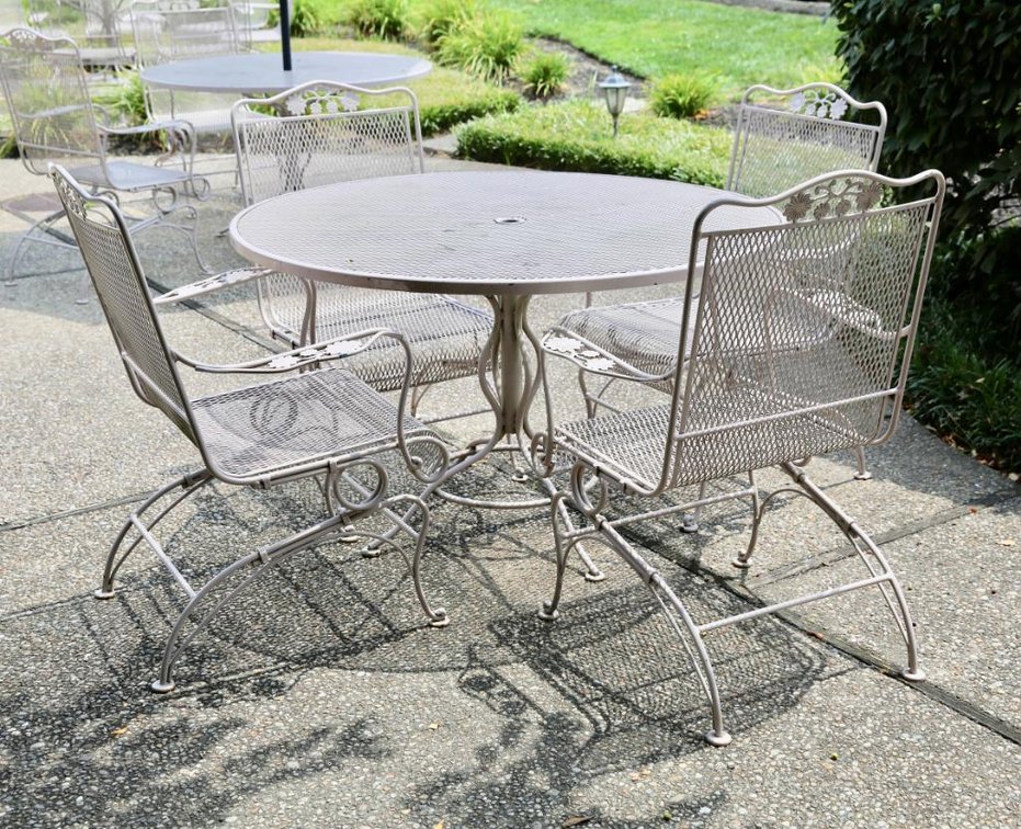Steel Patio Table with Four Bounce Chairs