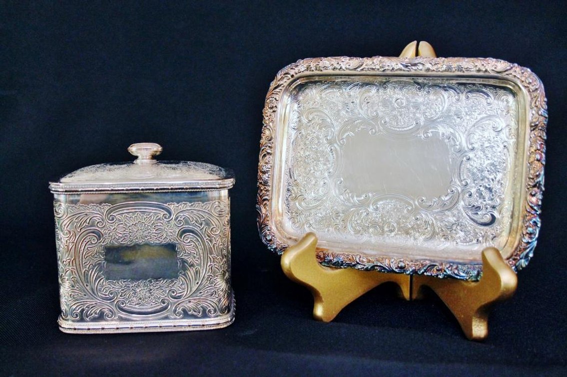 Circa 1912 Ellis Barker Tea Caddy and Tray
