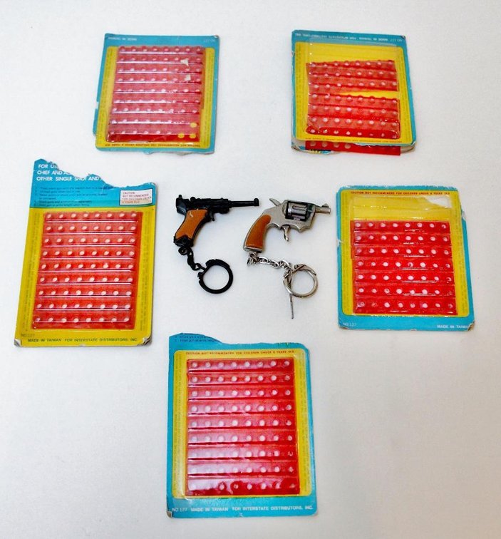 (2) Vintage Cap Gun Key Chains