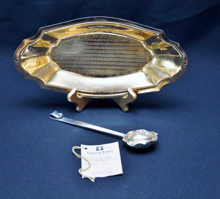 (2) Gold Washed Pieces Including 1890 Ladle