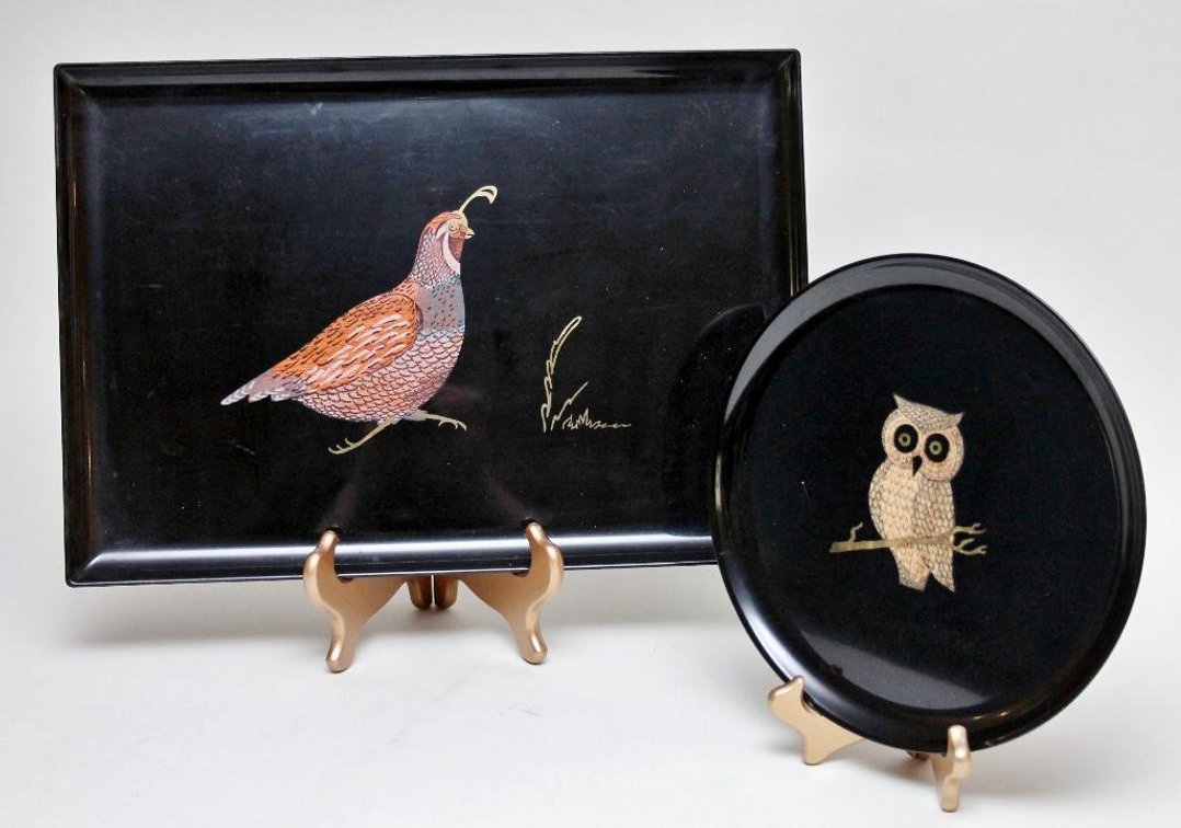 (2) Mid Century Modern Trays by Couroc