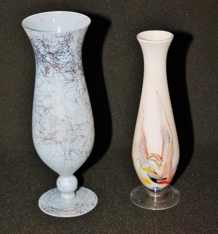 (2) Art Glass Vases