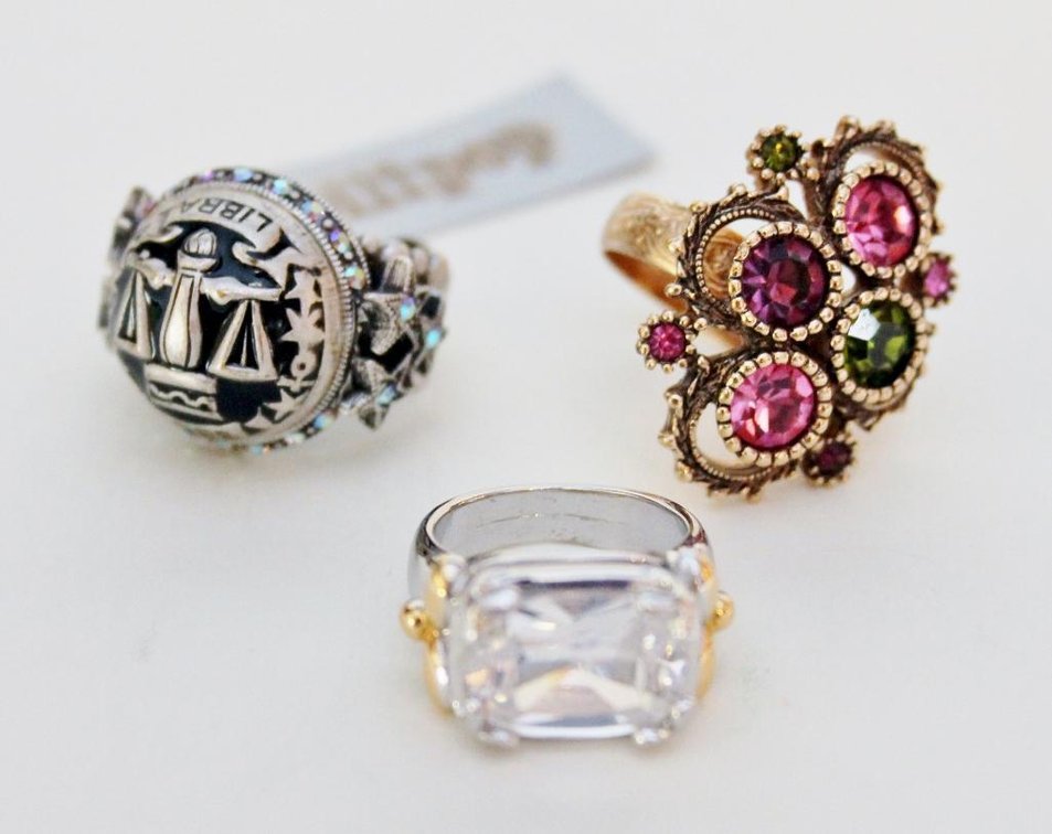 (3) Costume Jewelry Rings