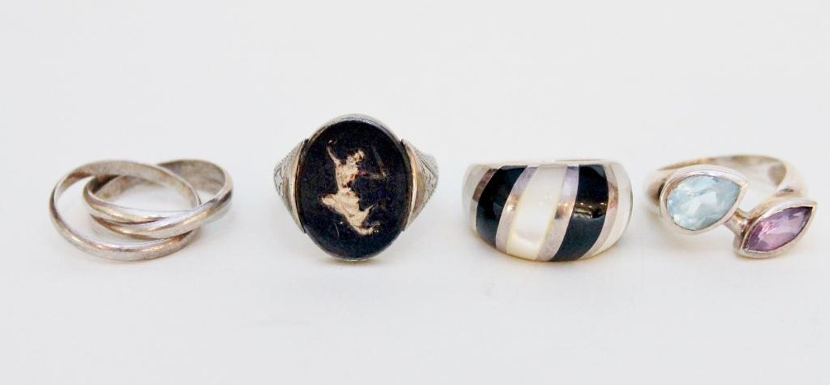 (4) Silver Rings