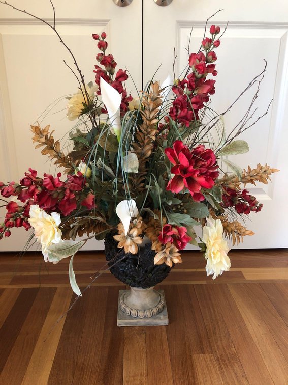 Faux Floral Arrangement in Urn