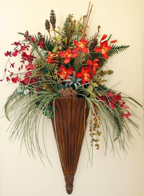 Wall Sconce Floral Arrangement