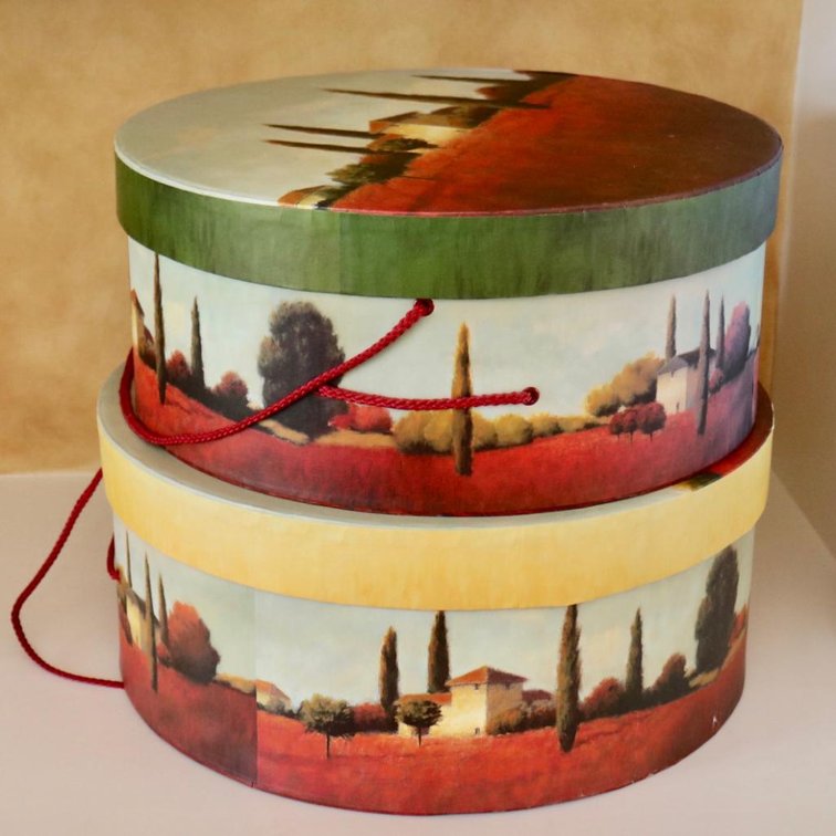 (2) Decorative Hat Boxes