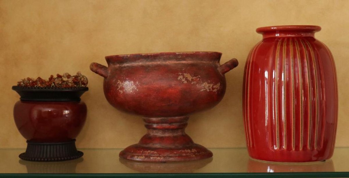 (3) Burgundy Themed Home Accents
