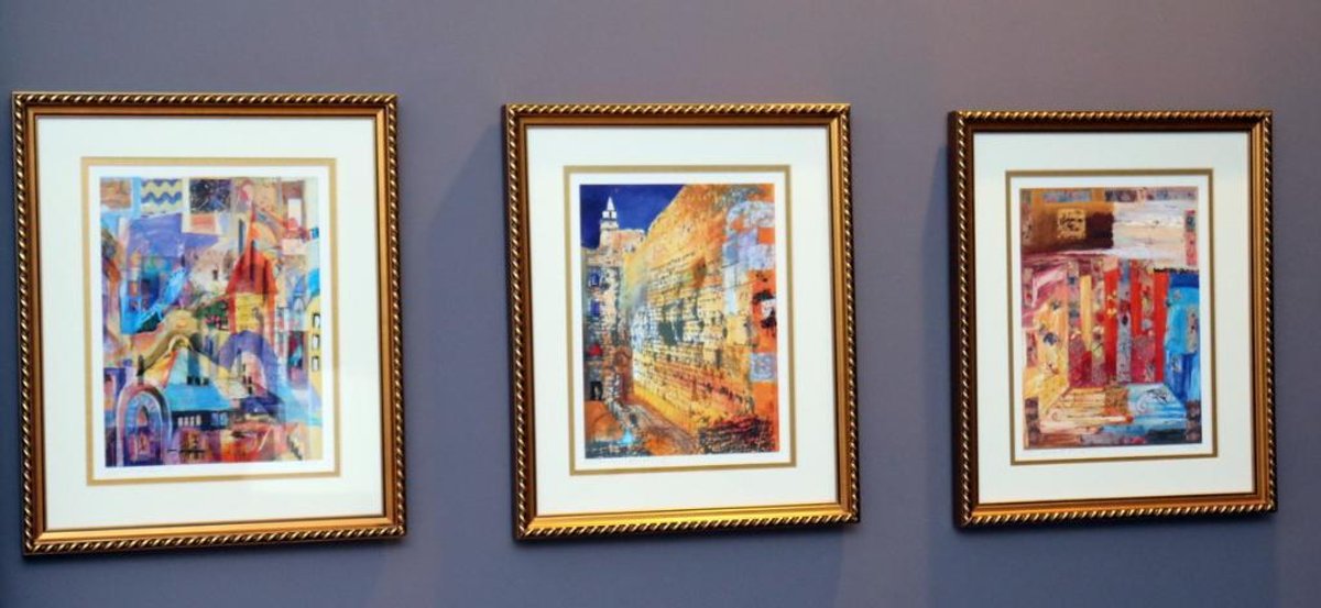 (3) Coordinating Prints Including Wailing Wall