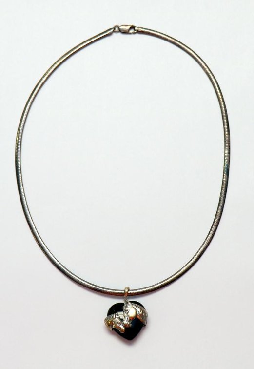 Sterling Silver necklace with sterling silver mama and baby horse pendant
