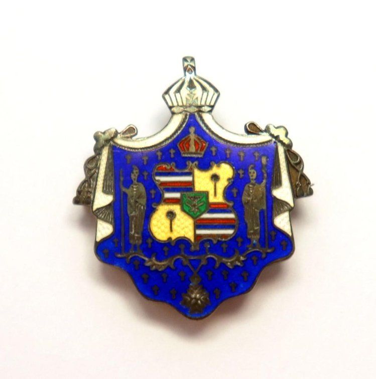 Sterling Silver antique crest pin