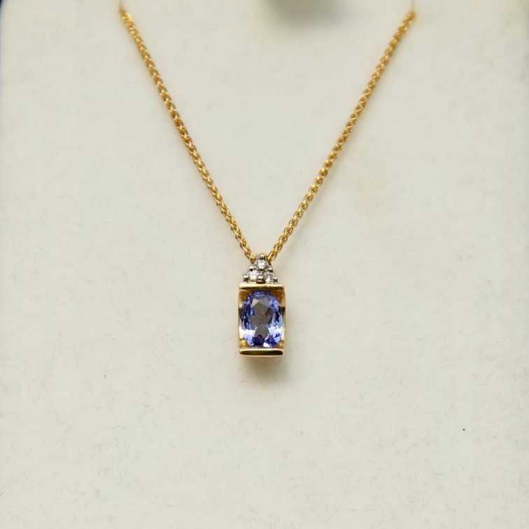 14k Tanzanite and Diamond Necklace