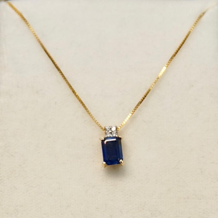 14k Sapphire and Diamond Necklace