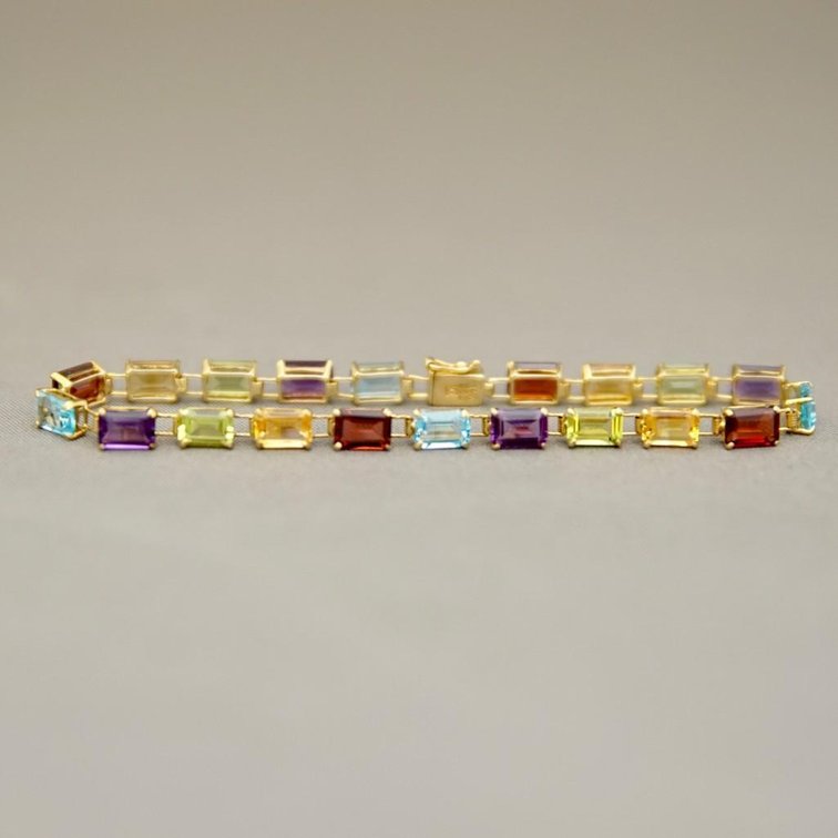 ITEM UPDATED, SEE DESCRIPTION: 14k Gold and Multi-Stone Bracelet