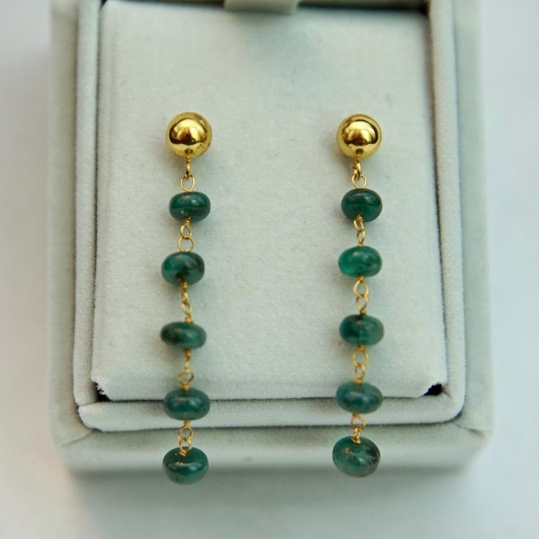 14k Gold and Emerald Earrings