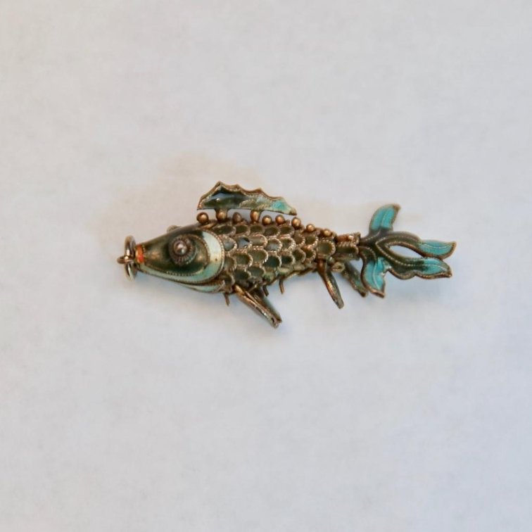 Antique Mechanical Fish Charm