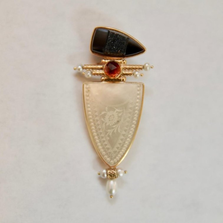 14k Pearl Enhancing Pendant/Pin