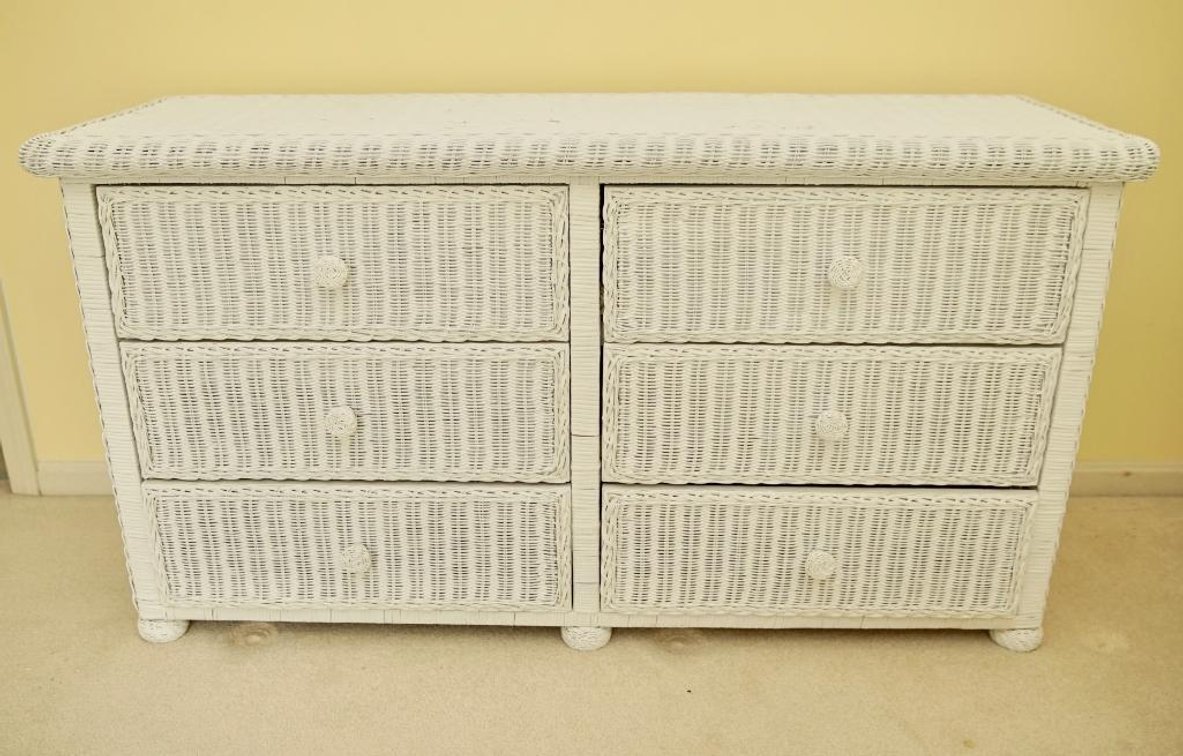 White Wicker Dresser