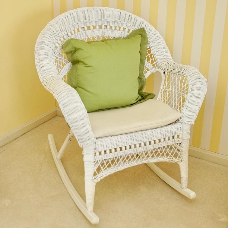 White Wicker Rocking Chair