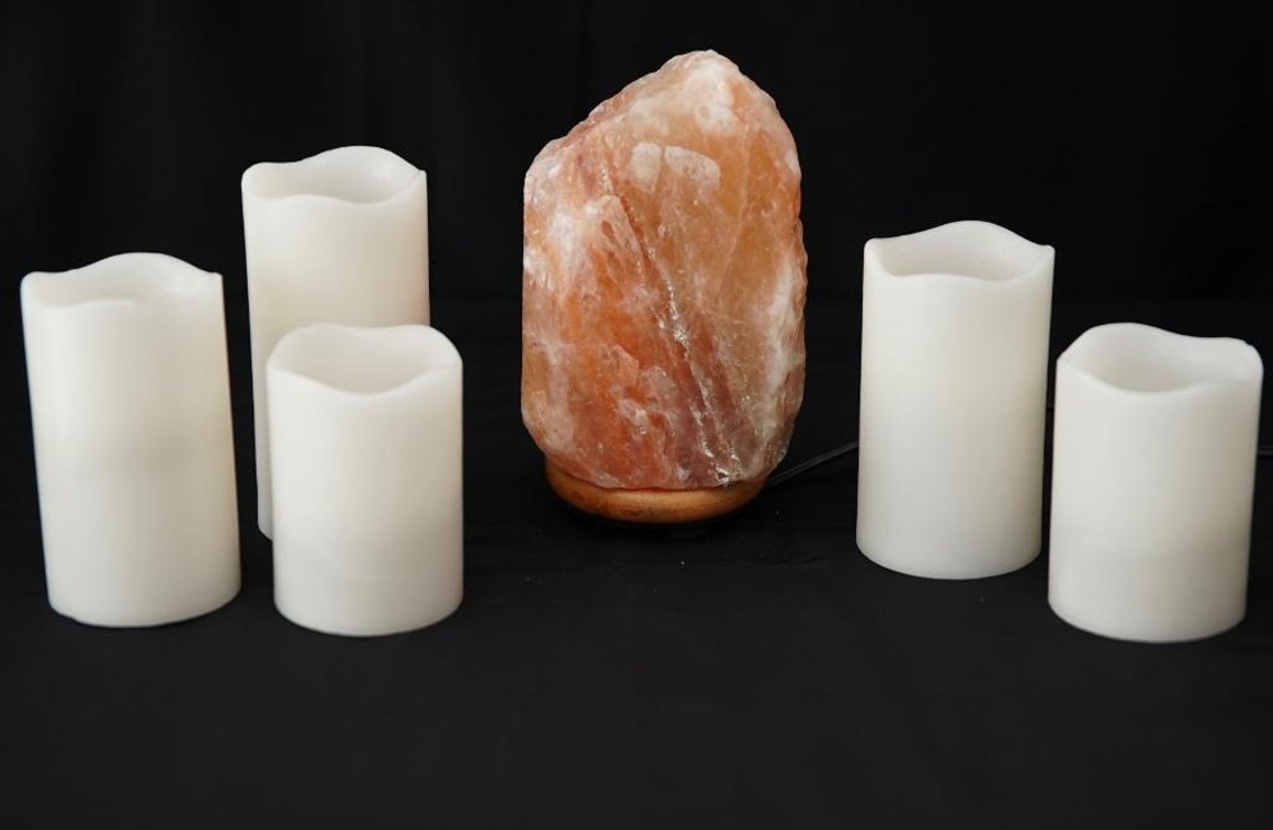 Salt Lamp and Flameless Candles