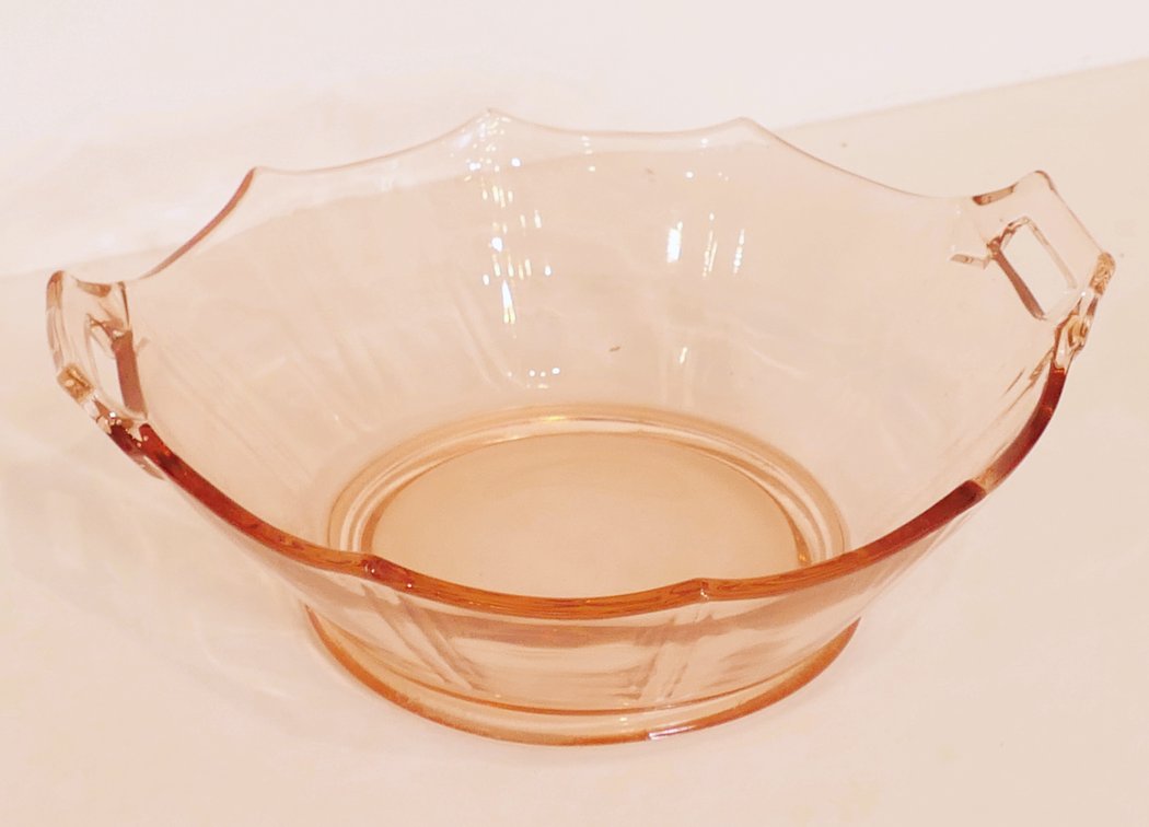 Pink Depression Bowl with Handles