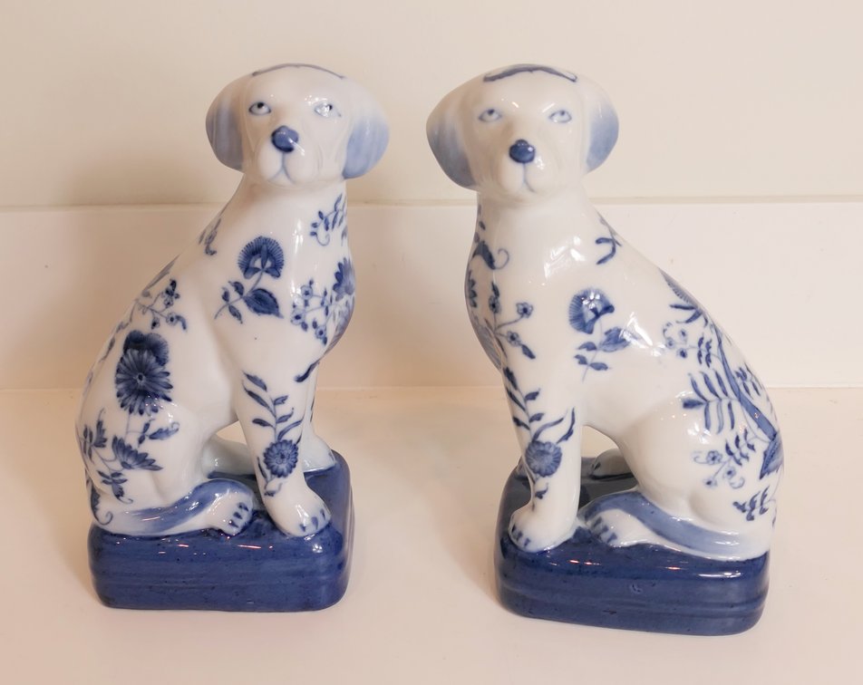 Two Porcelain Dog Figurines