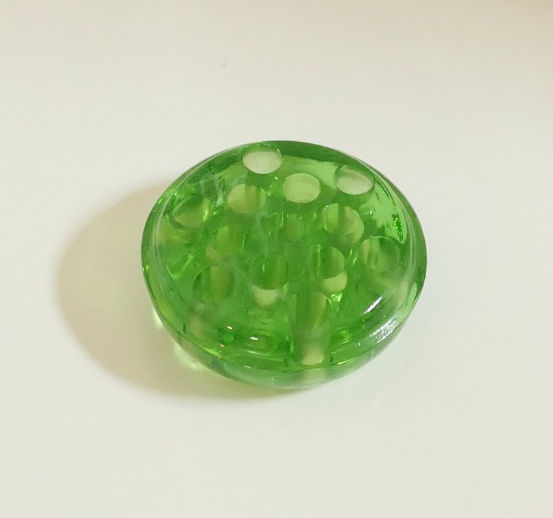 Uranium Glass Flower Frog