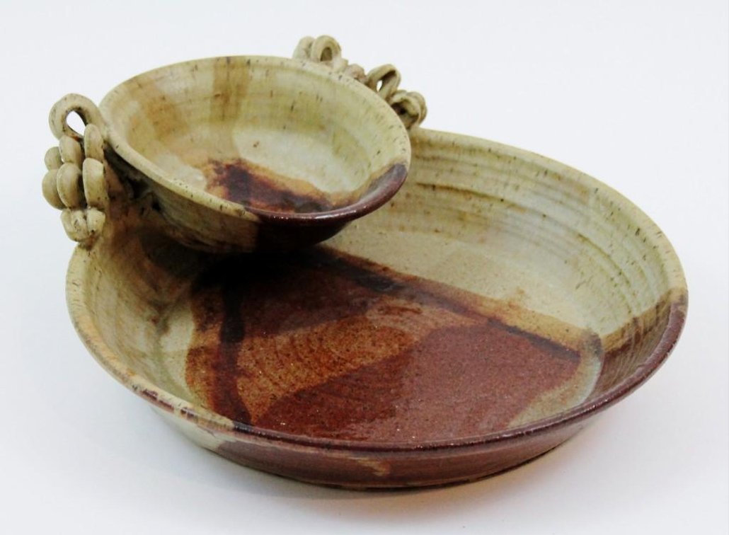 Stoneware Chip and Dip Bowl