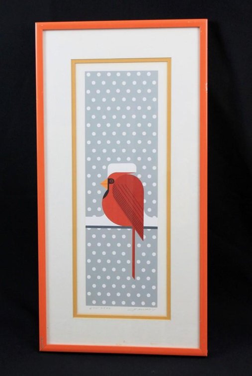 Charley Harper Serigraph “Cool Cardinal”