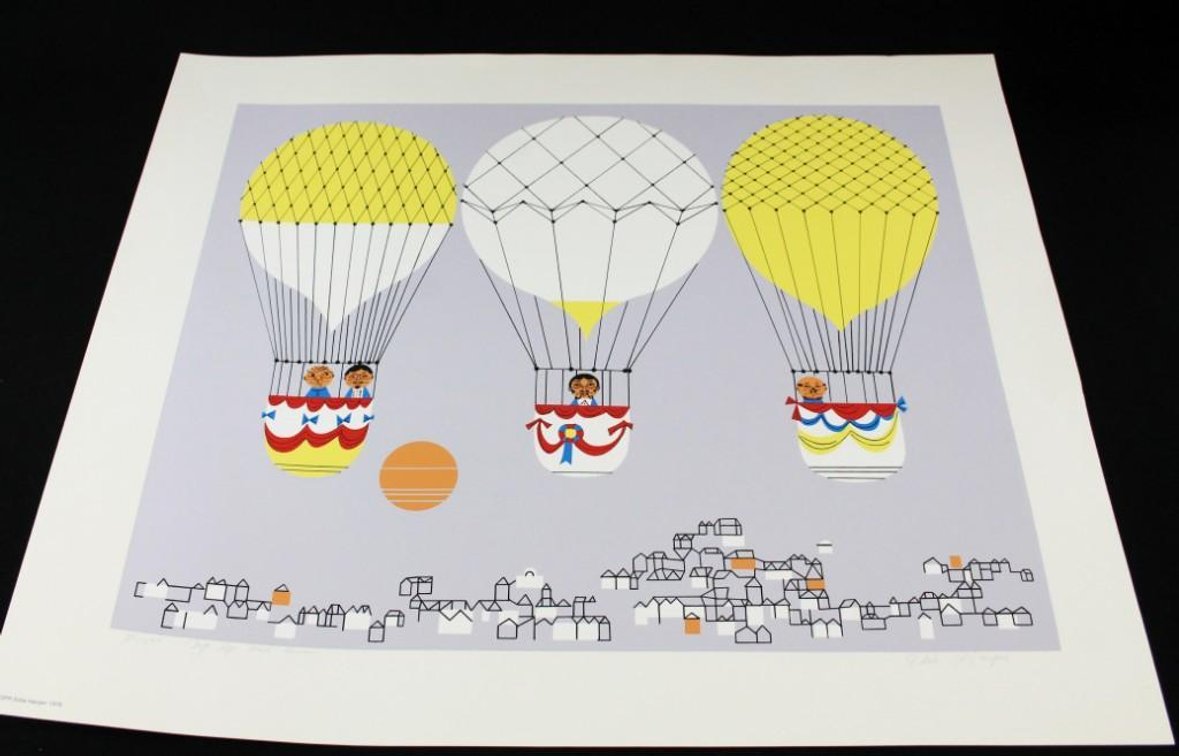 Edie Harper Serigraph “Up, Up and Away”