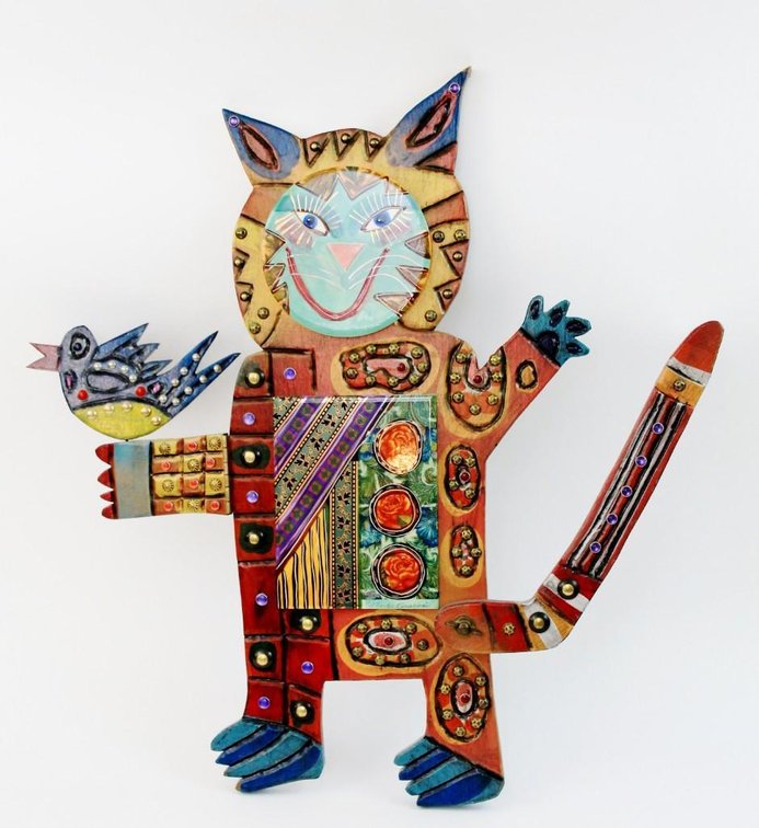 Folk Art Cat by Pat Custer Denison