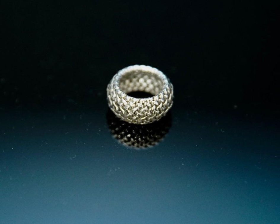 18K White Gold Mesh Ring