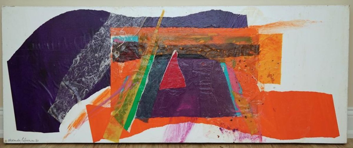 Acrylic and Collage on Canvas by Alexander Liberman