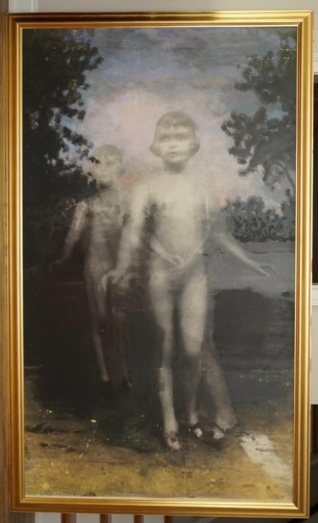 Very Large Oil and Photo on Board by Bayat Keerl