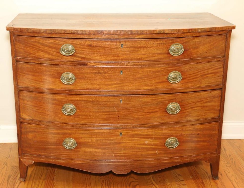 Antique English Bowfront Chest
