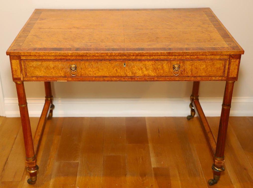 Burled Veneer Kneehole Desk