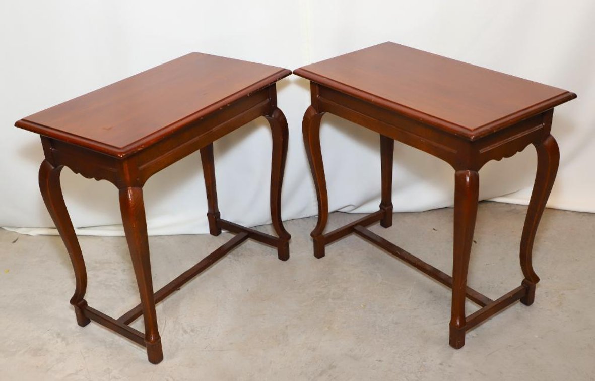 Pair of Solid Walnut Side Tables