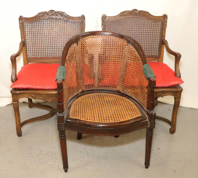 Caned Seat Arm Chairs