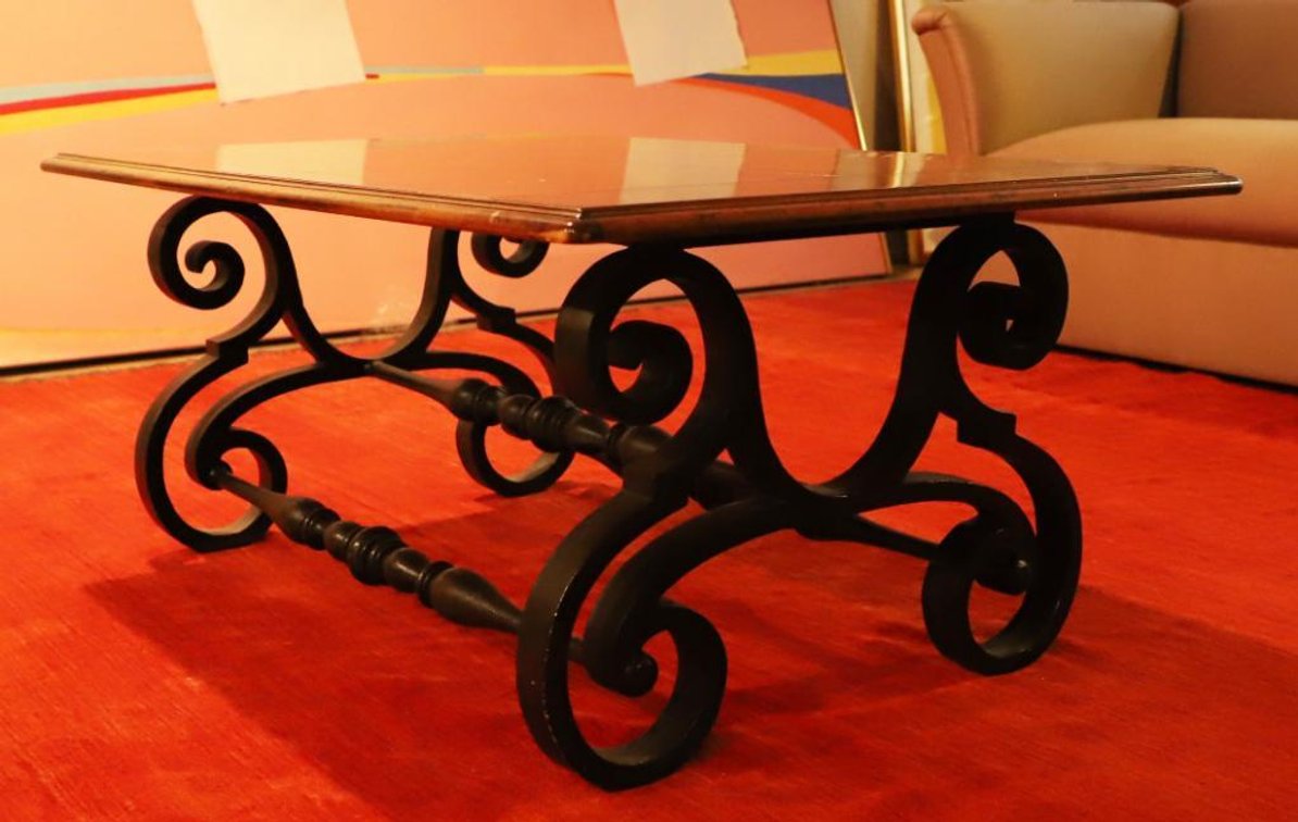 Maple and Cast Iron Coffee Table