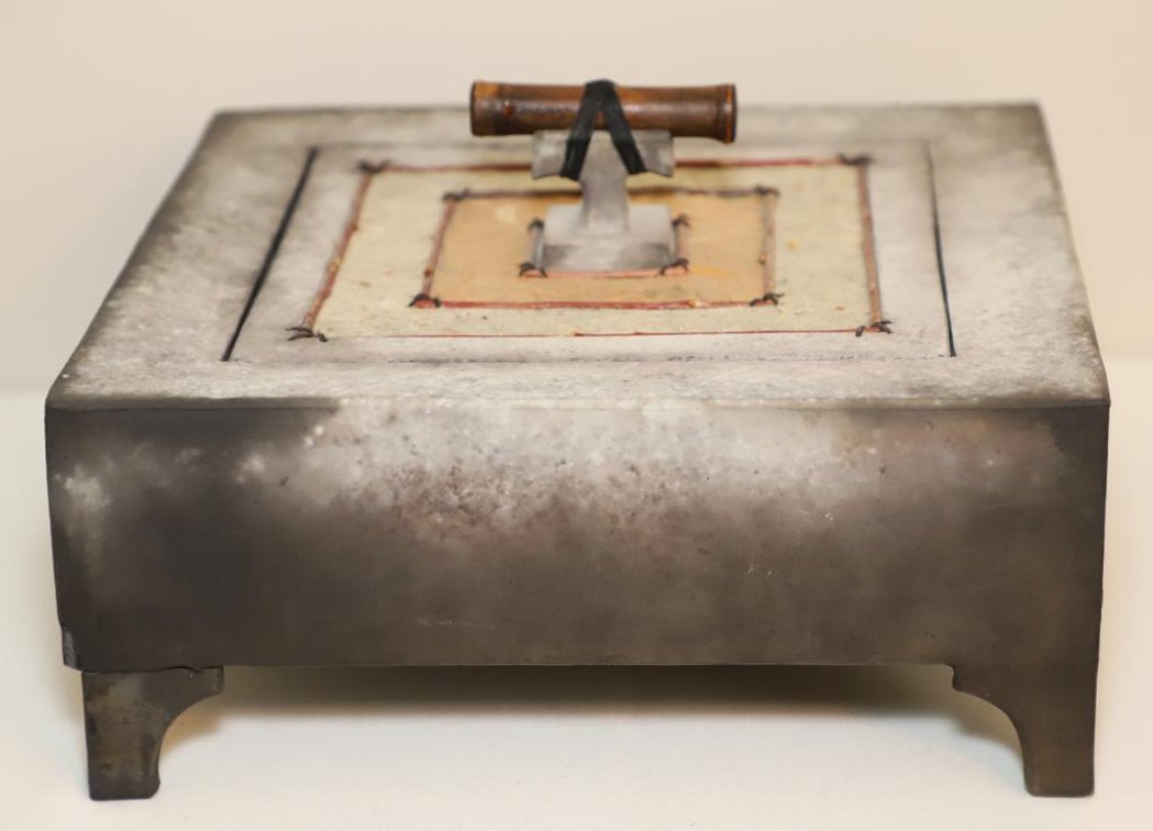 Square Slate Style Footed Box