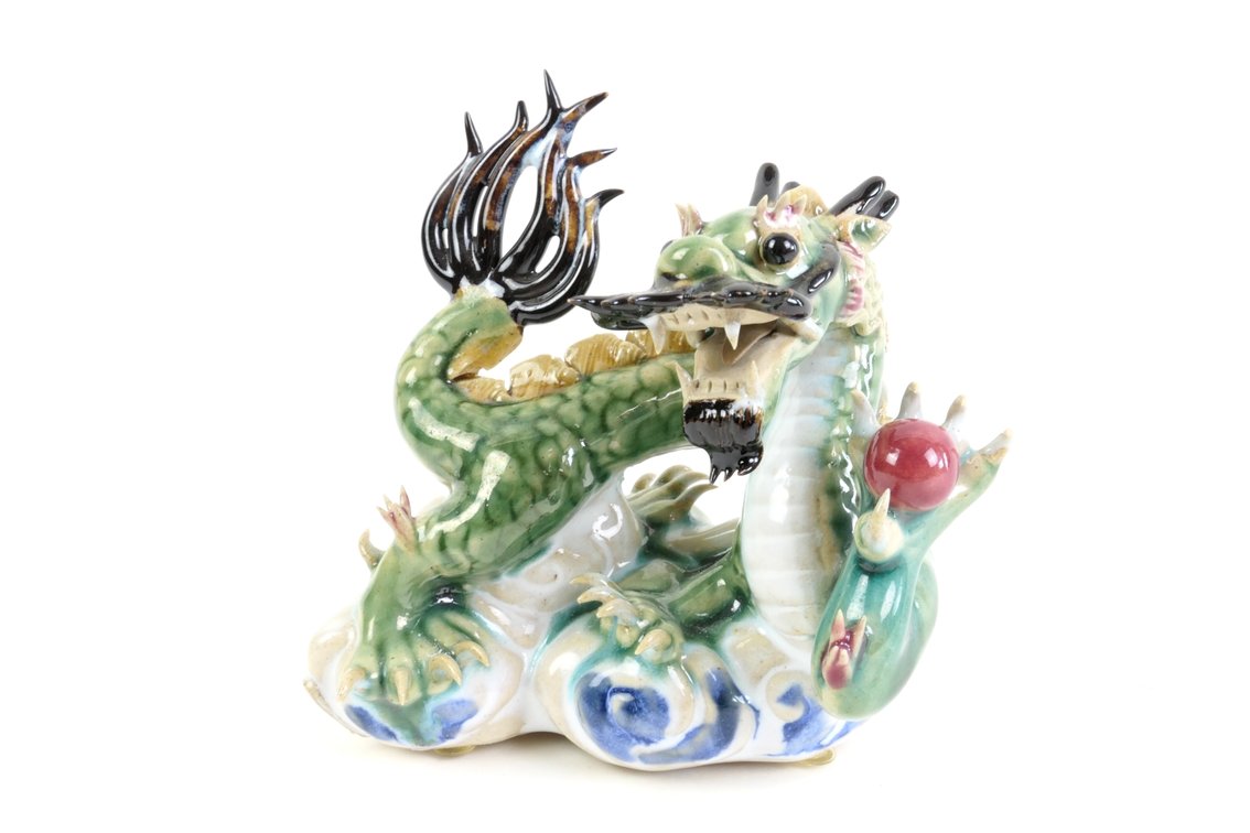 Vintage Chinese Clay Dragon