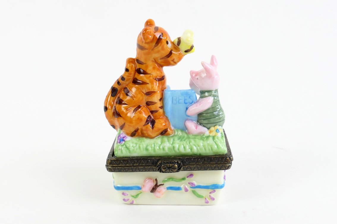 Porcelain Piglet and Tigger Trinket Box