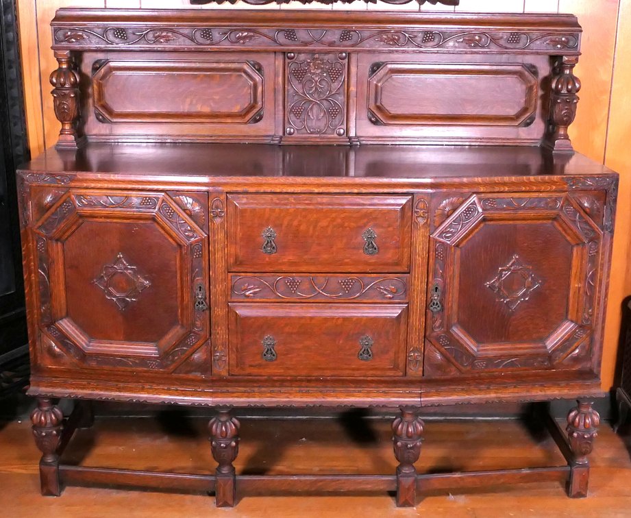 Antique English Tiger Oak Buffet