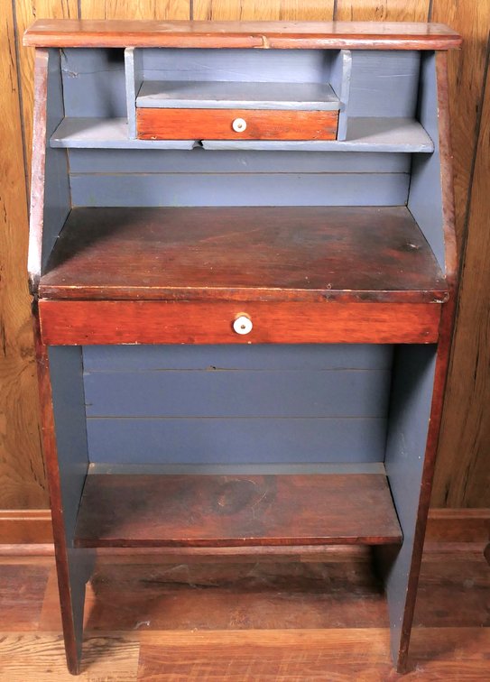 American Folk Art Open Secretary Desk